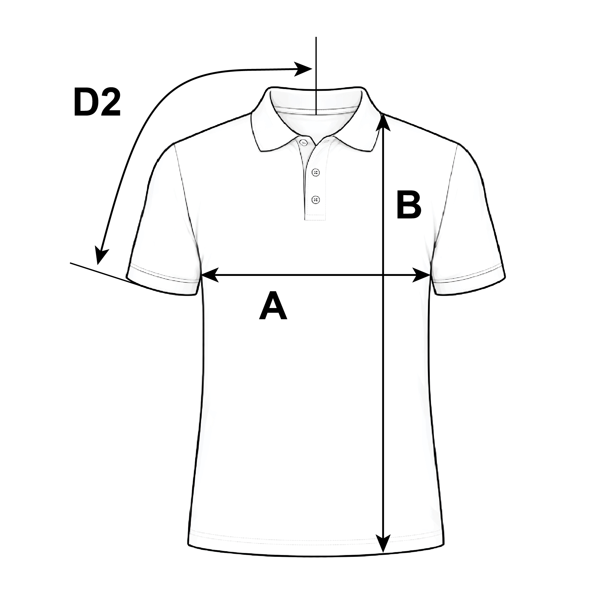 Supplier diagram showing where to measure AllPro 4HM00 Men’s Polo