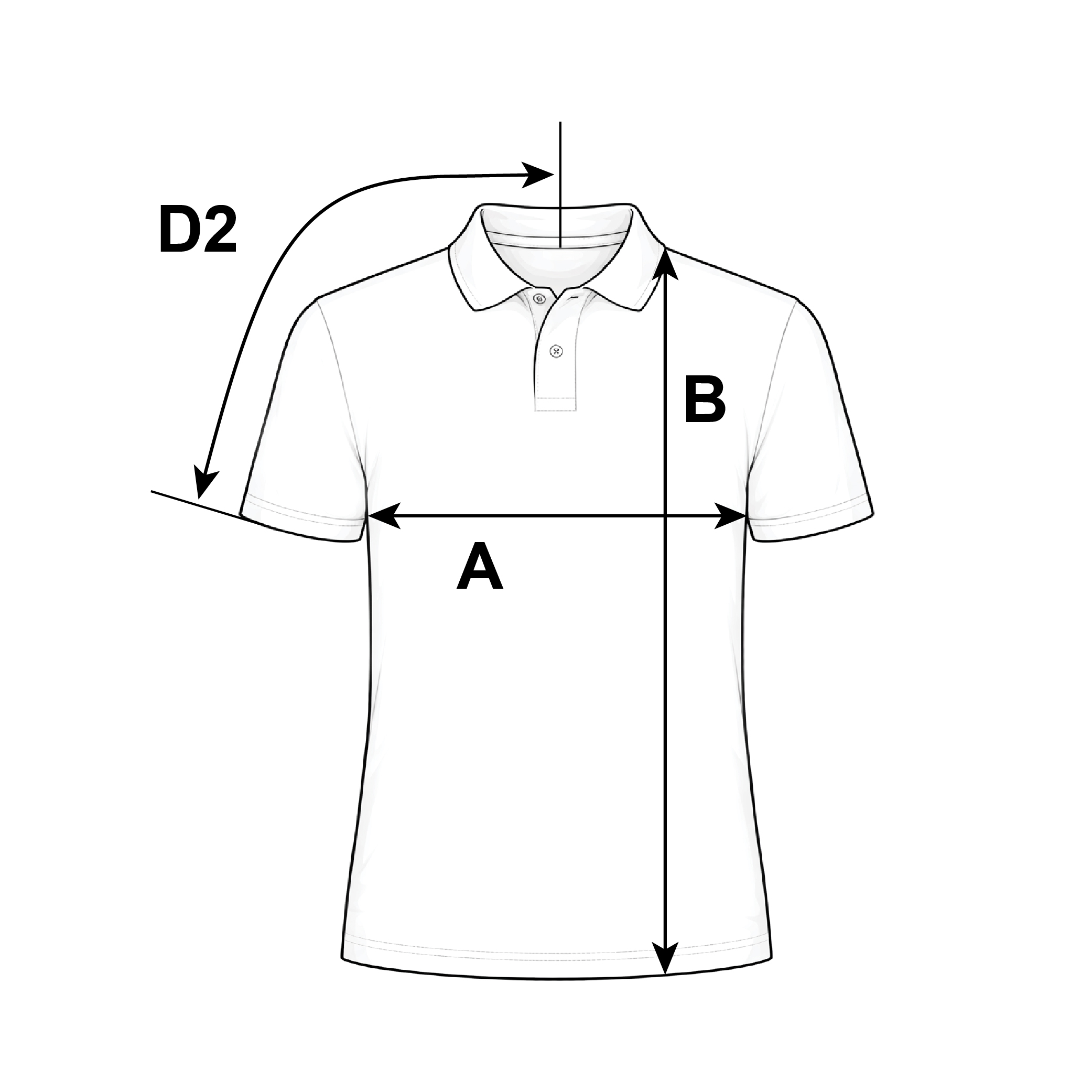 Supplier diagram showing where to measure AllPro 41800Y Youth Polo