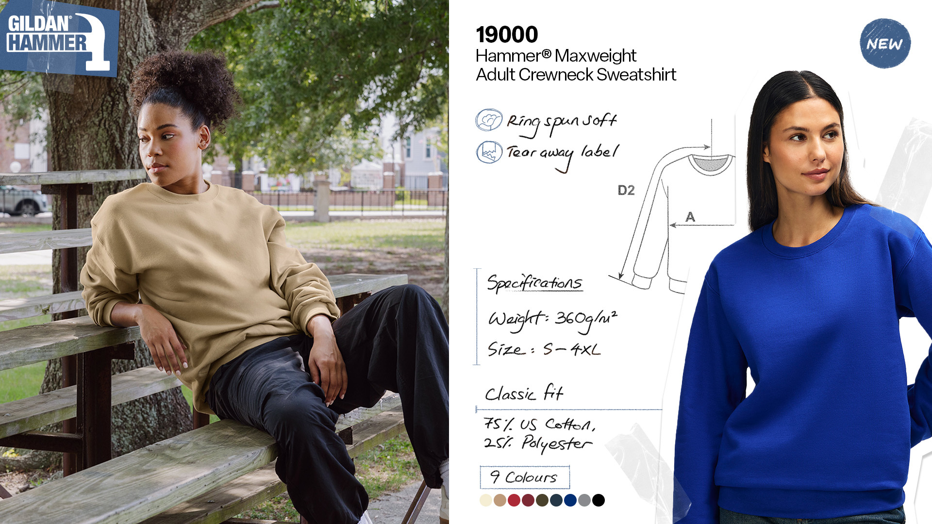 Gildan Hammer Maxweight Adult Crewneck Sweatshirt 19000