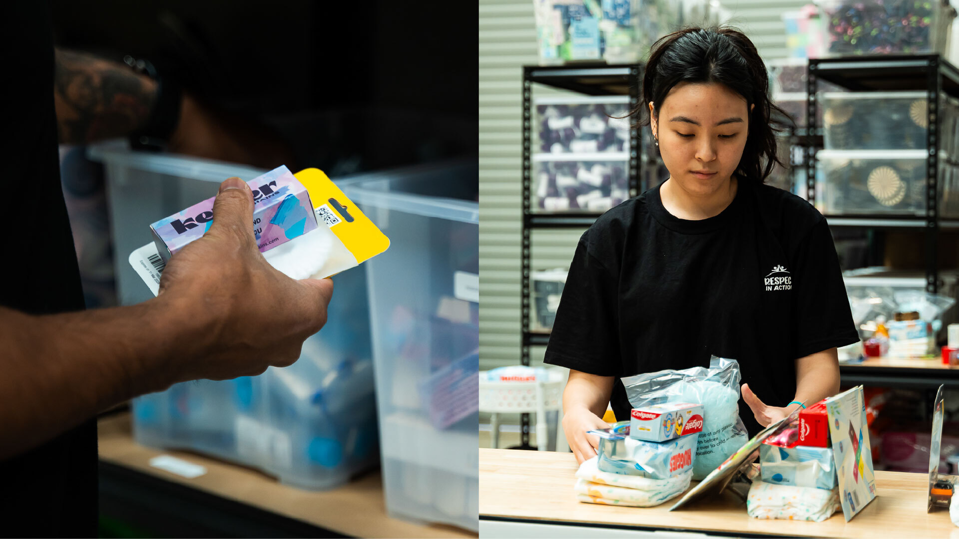 Packing escape bags at Escabags